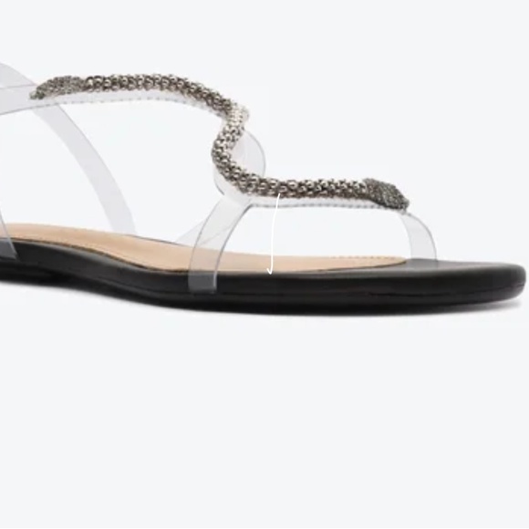 Schutz Gabby Clear, black and Silver Snake Sandals - Picture 2 of 5